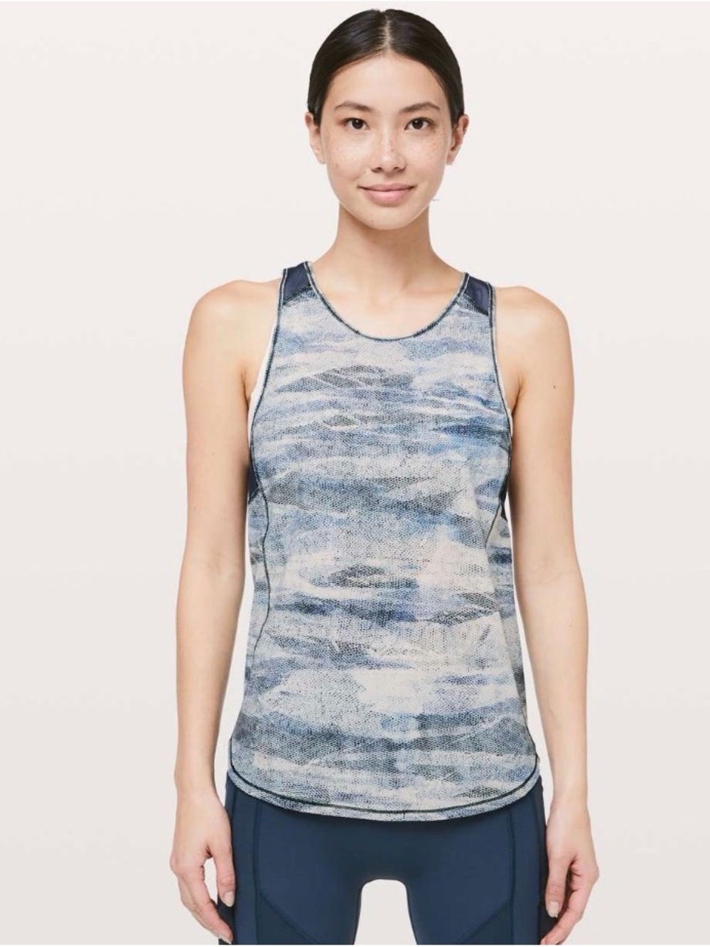 Lululemon Blue Print Mesh Racerback Tank - Size Unknown